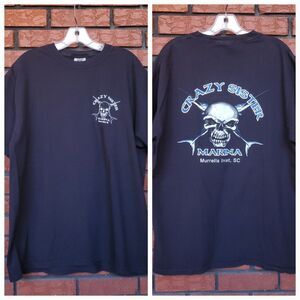 Murrells Inlet SC T Shirt Mens XL Comfort Colors Crazy Sister Marina Skull Black